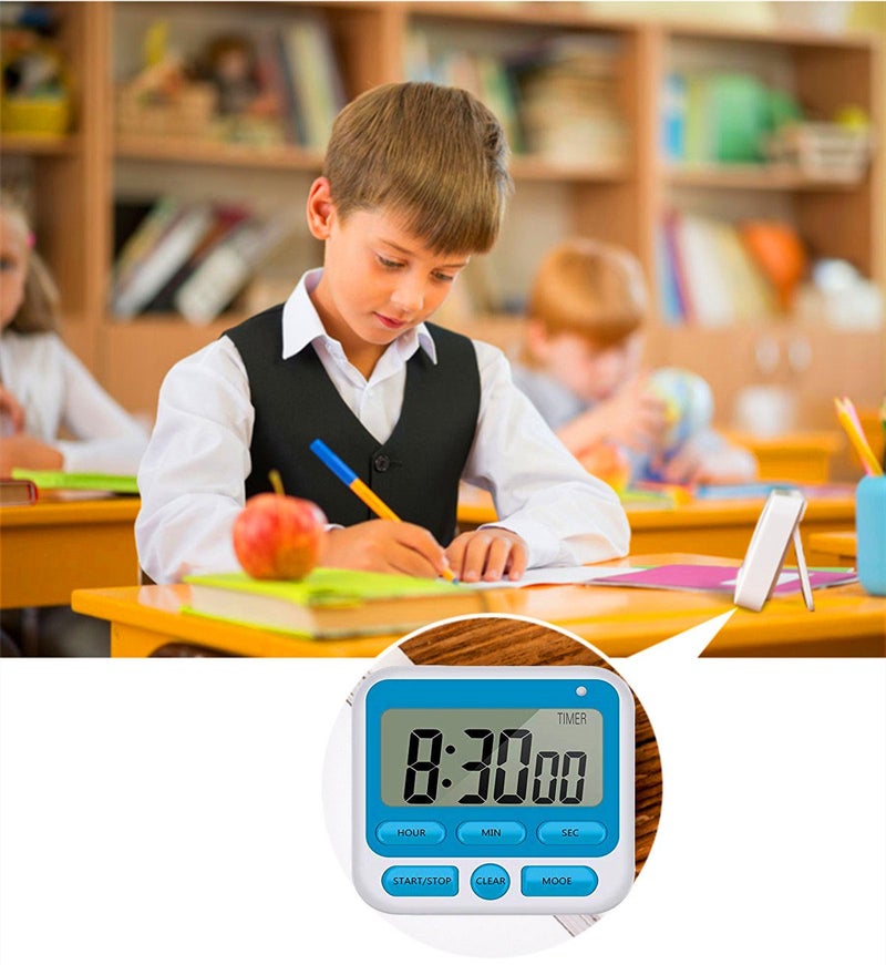 Rumcnjen 24-Hours Digital Kitchen Timer, Upgraded 12-Hour Display Clock, Big Digits, Loud Alarm, Magnetic Backing Stand, Count-Up & Count Down, Kids Timers for Cooking Baking Classroom Teachers Games(4 Pack) - Image 4